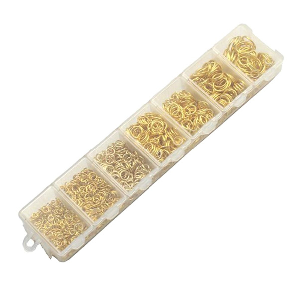1450 st 3/4/5/6/7/8/10mm DIY Smyckesfynd Öppna Hoppringar Guld