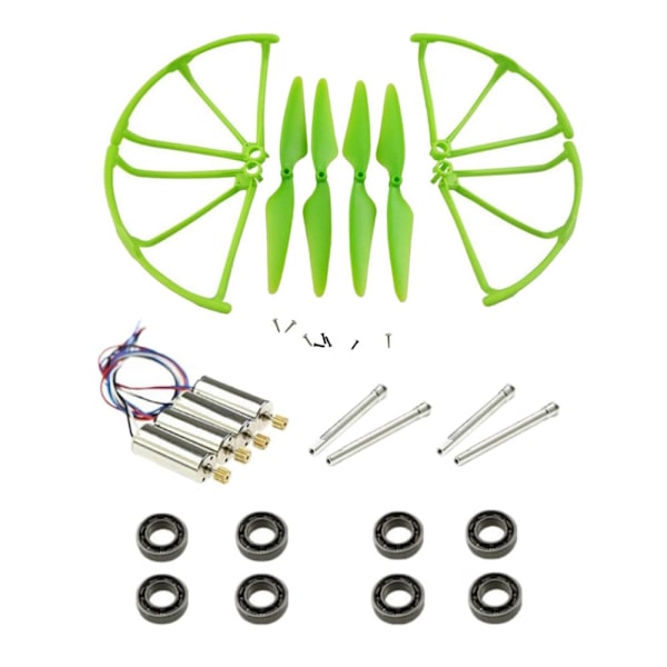 motor+propeller+bumpers+lageraxlar för hubsan x4 h502s h502e h507a grön
