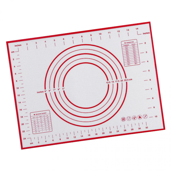 Silikon Bakmatta Degknådning Non-Stick Rullmatta 40x30 Röd