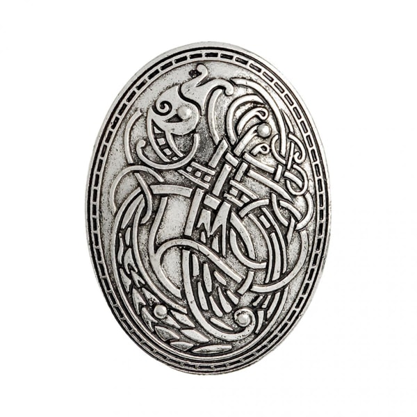 2st norska medeltida vikingasköld Symbol Brosch Oval Sjal Tröja Pin