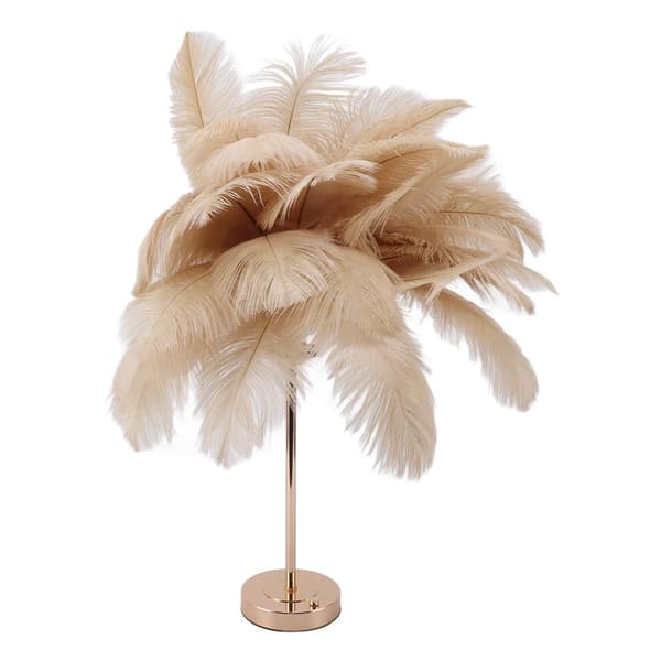 [RM]Feather USB Rechargeable Touch Control Desk Lamp 30pcs Camel Color Built-in Battery