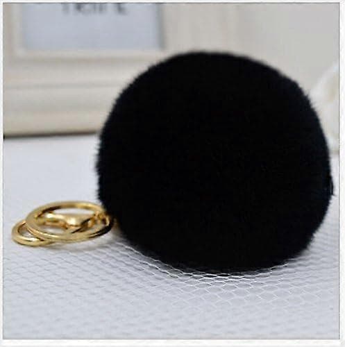 Pompon nyckelring smycken tygväska, imitation av kaninpäls