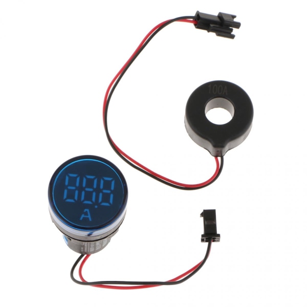 0-100A LED Digital Display Amperemeter Blå