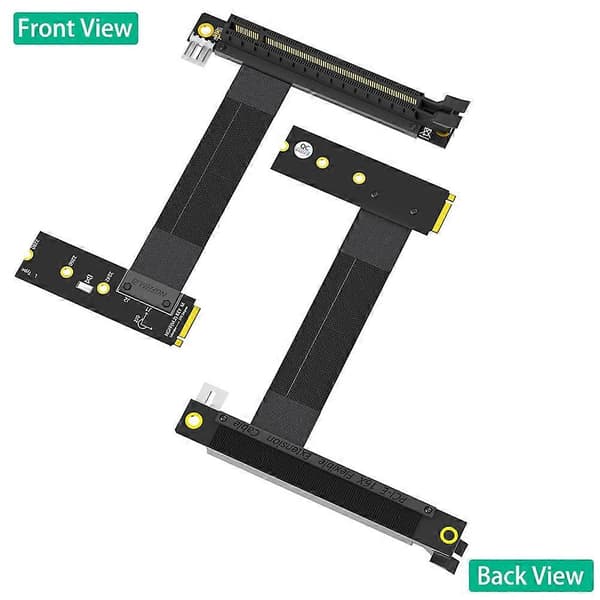 Riser Cable M.2 NVME to PCIE X16 Adapter Graphic Extension Cable 90 Degree PCI Express 3.0 16X to M Key Riser Cable B Black
