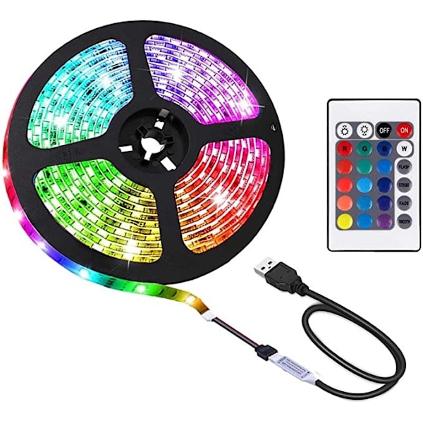 INF Vattentät LED-ljusslinga med fjärrkontroll 2,5 meter Sort