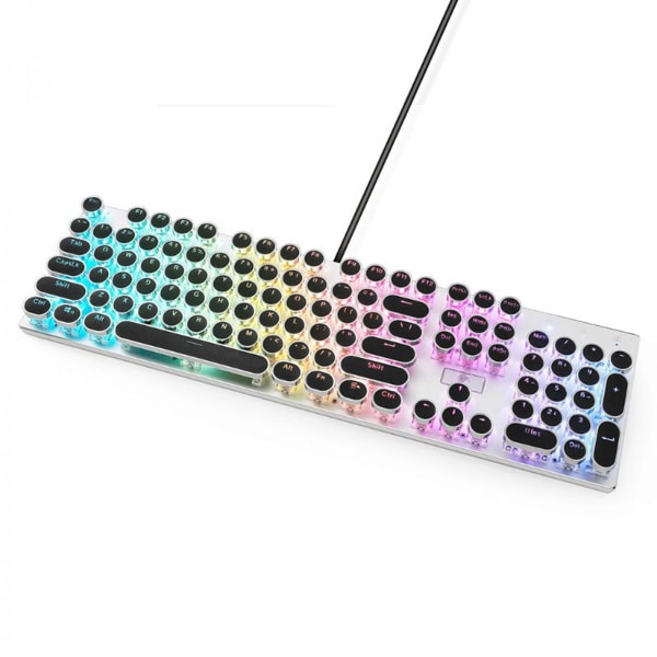 Gaming Tangentbord PBT Runda Tangenter Double Shot Retro Svart