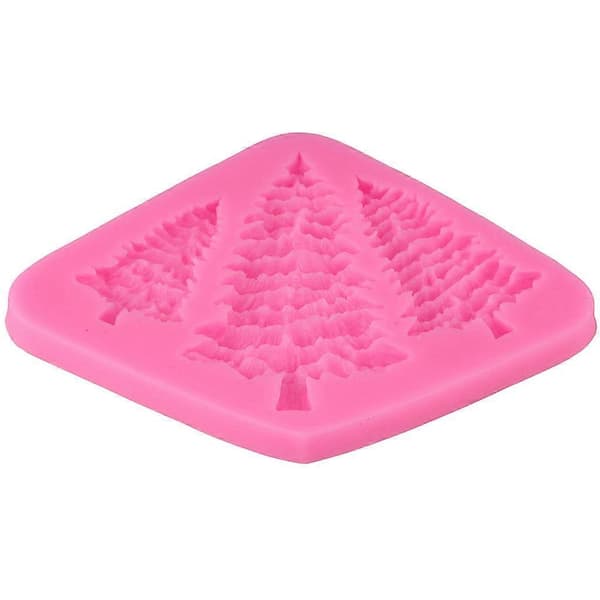 3D juletre silikonform furutrær fondant kakedekorering bakeform grå Gray