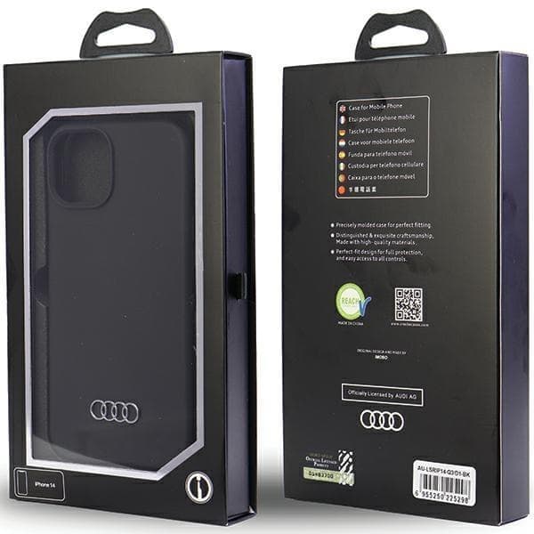 Audi silikonecover til iPhone 14 - sort AU-LSRIP14-Q3/D1-BK