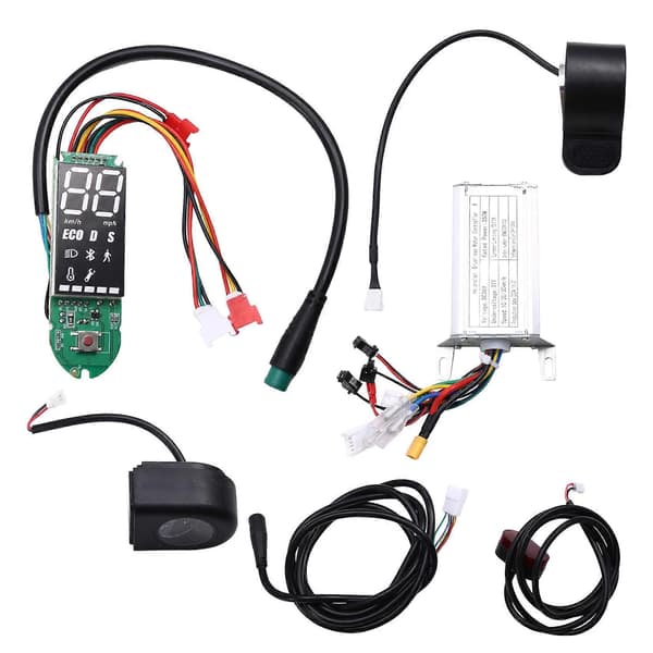 36V 350W Controller Dashboard Accelerator Scooter Udskiftningssæt til E-Scooter Controller Dashboard Ac Black  Silver