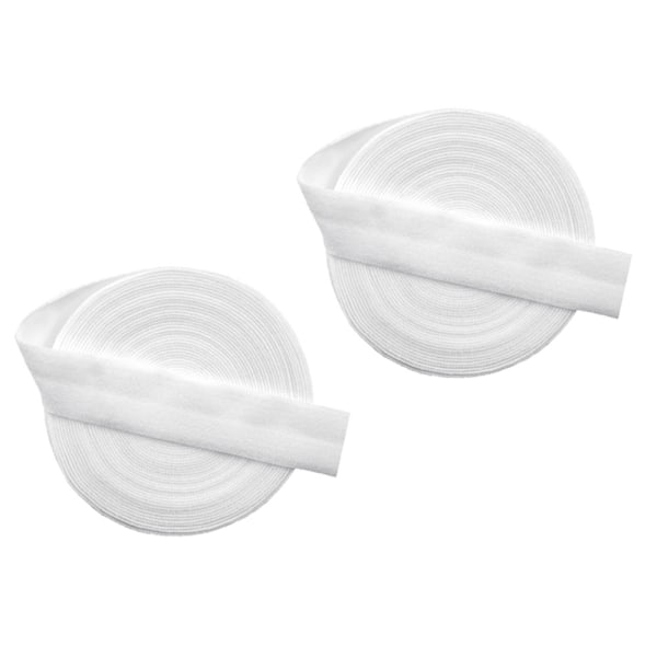 2x Vit Elastisk Platt Snedremsa Band Hantverk Kläder Sömnad Flätat Rep