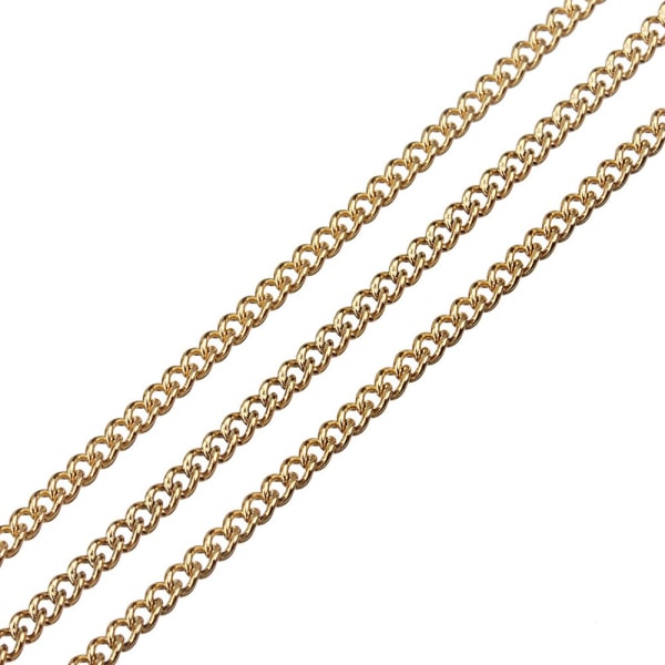 10 meter rund rund kabelkedja i rostfritt stål gör-det-själv hantverksfynd guld 2,2 mm