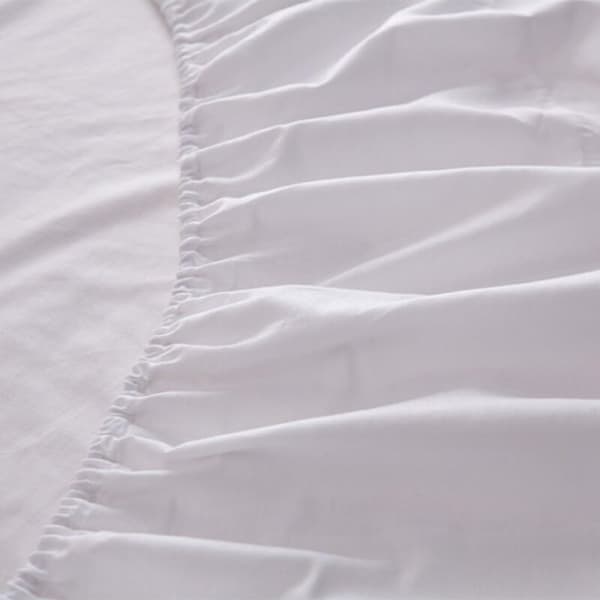 [RM]Round fitted sheet in cotton, Round fitted sheet - white