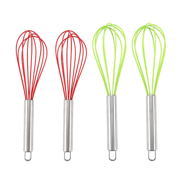 8 tums och 10 tums silikonvispsats om 4, visp ballong äggsås visp för nonstick kokkärl style 7
