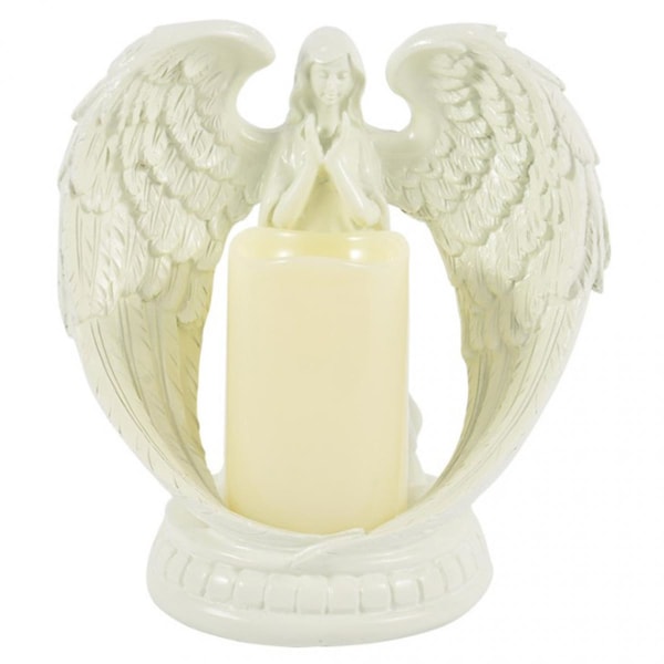 Sörjande Sympati lameless Ljusängel ber med vinge Resin Staty Ljushållare med fladdrande ljus för familjens minne