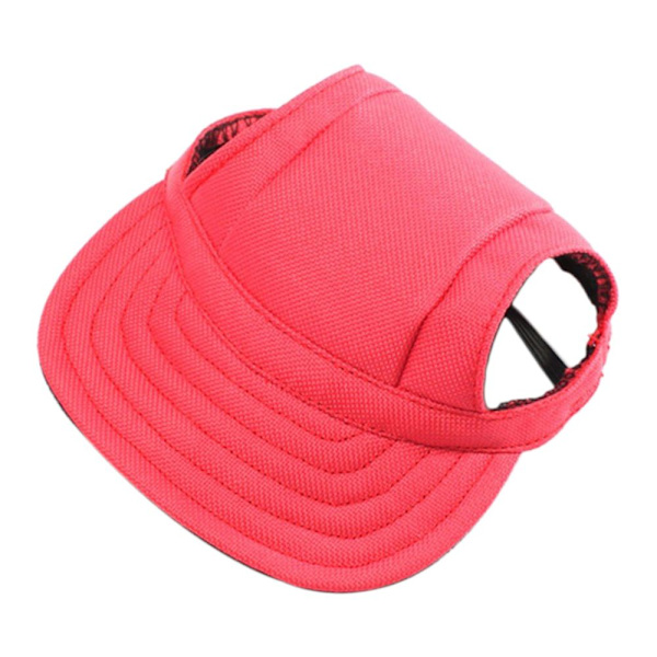 Liten Hund Kattunge Baseballkeps Halsrem Hatt Solhatt S Röd