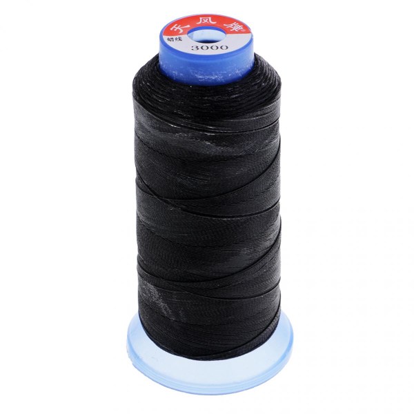 1 st 500d rund polyester vaxad tråd Sy läder Craft svart