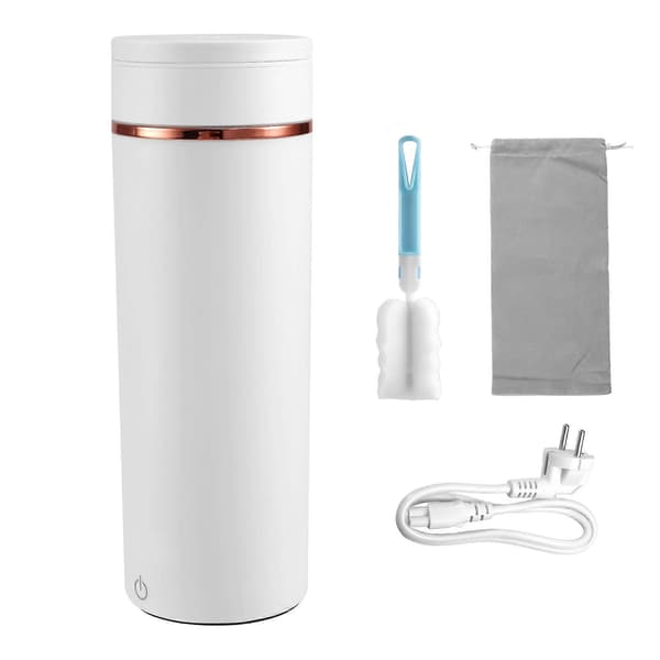 [RM]Mini Electric Kettle Portable Travel Kettle with 6 Variable Settings 500mL 316 Stainless Steel Automatic Shut-off White White EU Plug