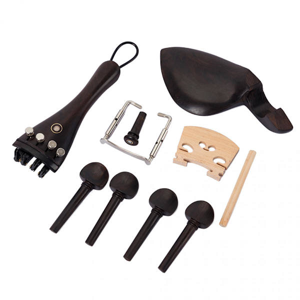 15 Delar/Set Ebenholts Trä Violin Musik DIY Ersätt Pinnar Stämskruvar Delar Komplett Kit
