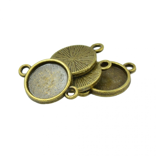 50 st Blank Bezel Inställningsbas för Cabochon Smycken Gör-det-själv charmkoppling 10mm