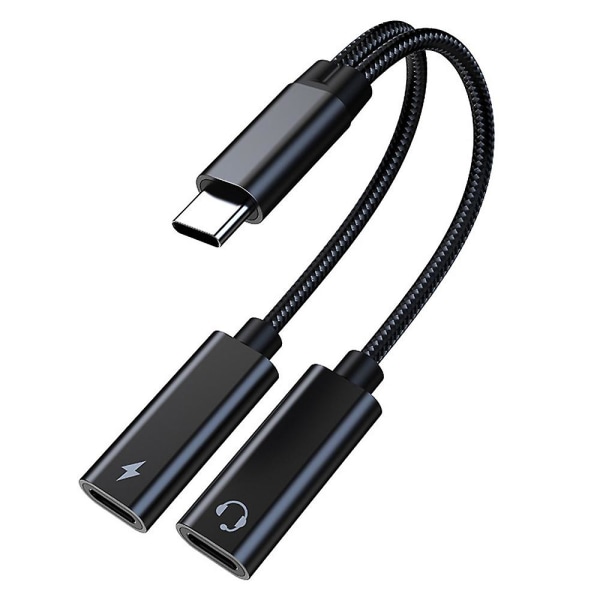 Usb C Splitter, Dubbel Usb C Hörlurs- och Laddaradapter Med Pd 60w Snabbladdning Aluminiumlegering style 2