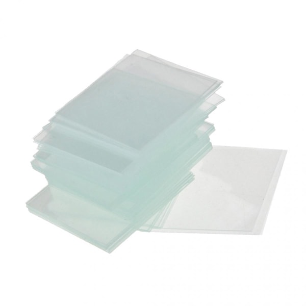 Set med 100x täckglas för mikroskop, kvadratiska glas