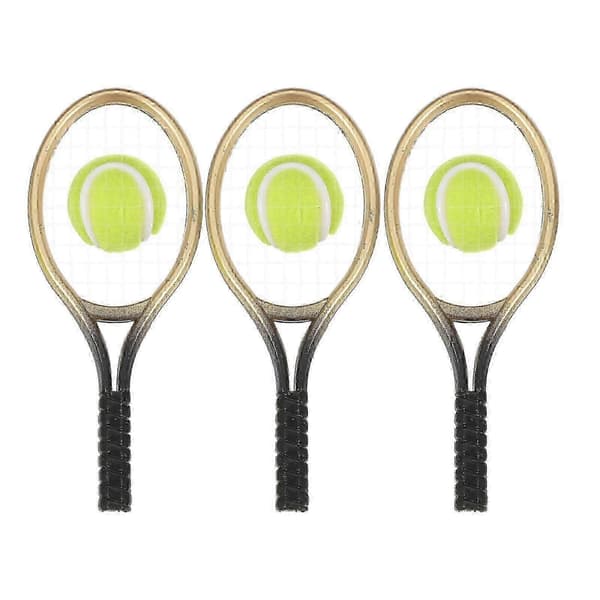 Mini Tennis Kagepynt til Sportsfester, 3 Sæt Proportional Form med Ægte Greb