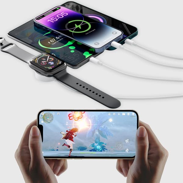 4-i-2-oplader til Apple Watch, multioplader Apple Watch og iPhone iWatch magnetisk oplader Apple Watch opladerkabel
