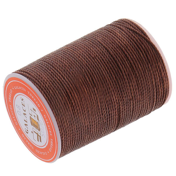 Mörkbrun 0,8 mm Rund Polyester Vax Tråd Sömnad DIY Sömnad