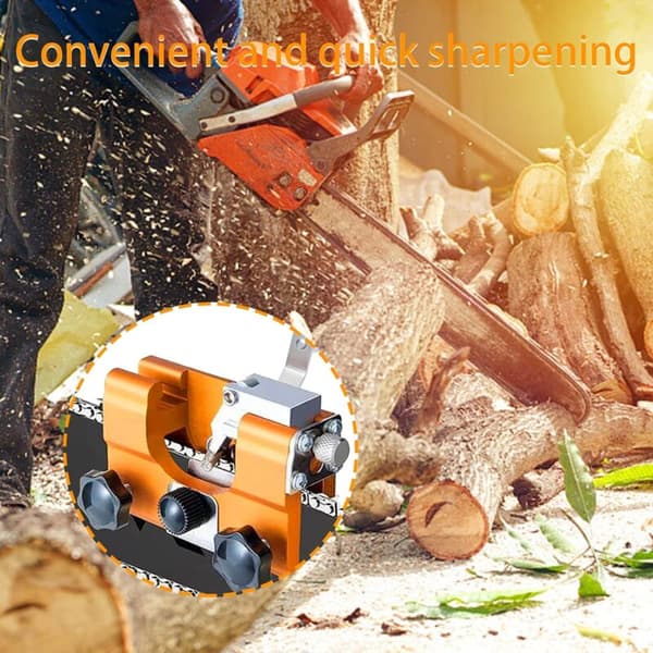[RM]Chainsaw Sharpener with 3 Grinding Heads Compatible with All Chainsaw Types Manual Crank Handle