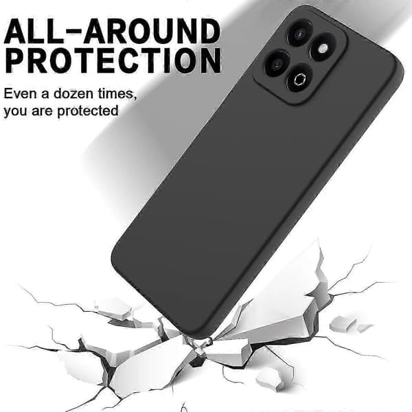 [RM] Stöttåligt mobilskal i flytande silikon med enfärgad design Black For Honor 200 Smart