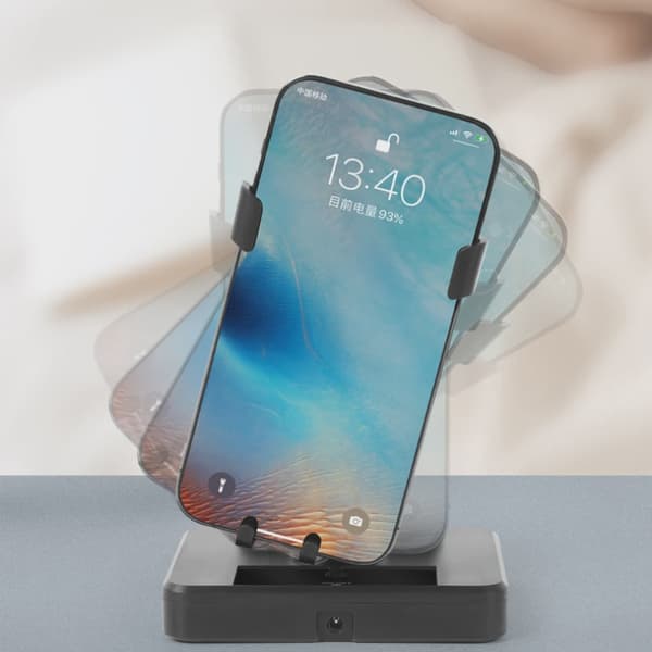 Automatic Swivel Phone Holder with Silent Shaker and Pedometer Black
