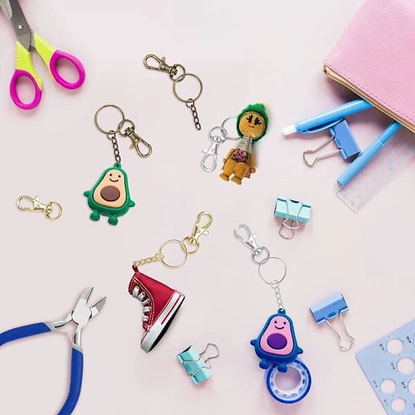 Swivel Snap Hooks Keychains with Chain and Open Jump Rings for Lanyards Sewing Projects Material Crafts, A[RM]