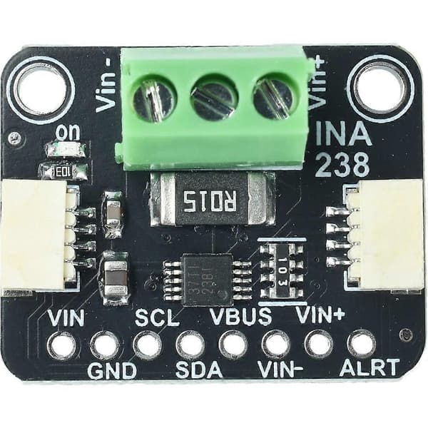 INA238 Strømspændingseffektmonitor modul 0V til 85V DC Strømspændingseffektmonitor til STEMMA QT/Qwiic Black