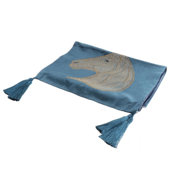 Dekorativ bed runner scarf madrassskydd ljusblå 210x50cm