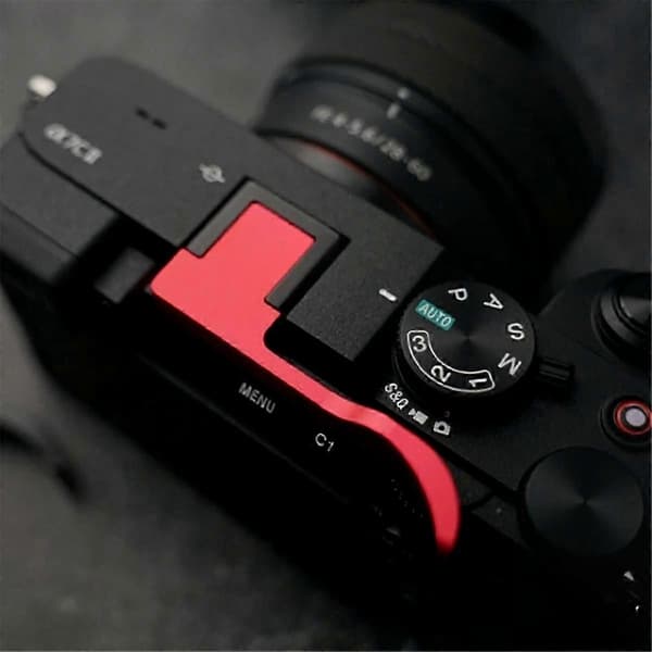 Blitzskodæksel til kamera med tommelfingergreb-adapter dekoration til Alpha 7C II ILCE-7CM2 A7c blitzskobeskyttelsestilbehør Red
