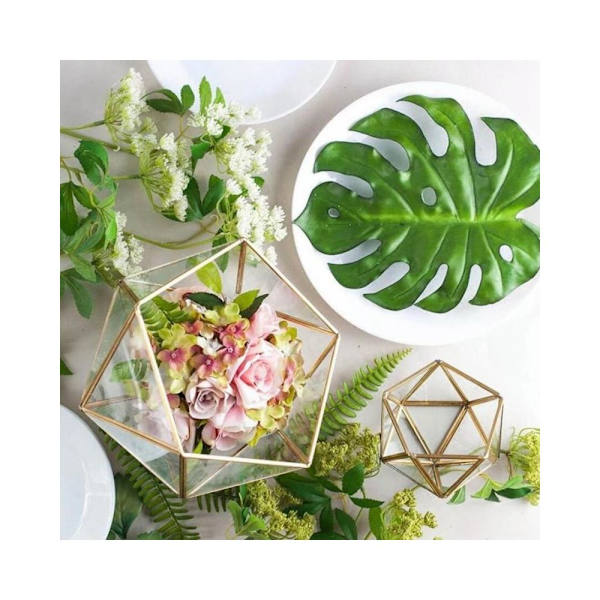 2 st Geometriskt Terrarium i Glas Suckulent Planteringskärl Blomvas Behållare Kann