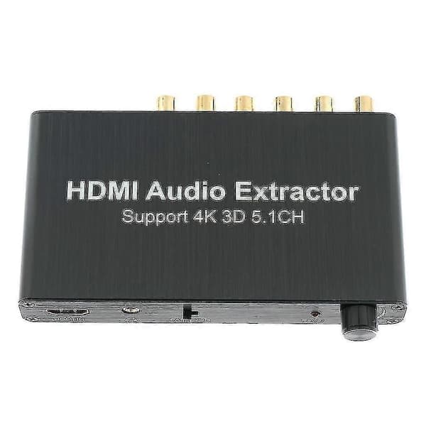 4K 3D 5.1CH HDMI til HDMI 3.5mm Koaksial Dekoder eller Ekstraktor Adapter