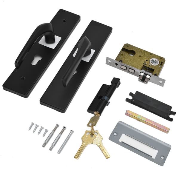 [RM]Black Door Handle Simple Silent Universal Household Grip Pull for Inner Room Bedroom Front Door Knob