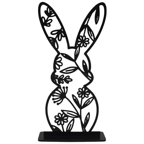 Påskhare tecken prydnad akryl påsk ihåliga prydnad kanin formade skylt dekor