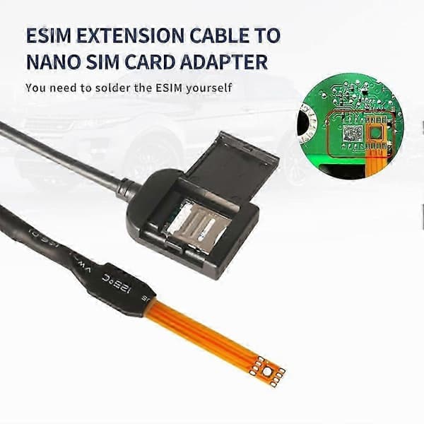 ESIM til Micro SIM-kort forlængerkabel Android bil multimedieadapter SIM-kort slot konverter lodret Horizontal