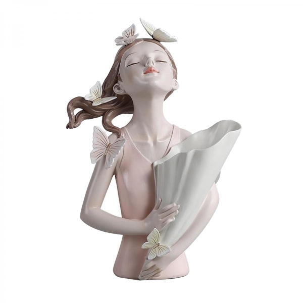 Harts blomkruka Fjäril Fairy Girl Skulptur Suckulenta Planter Rose