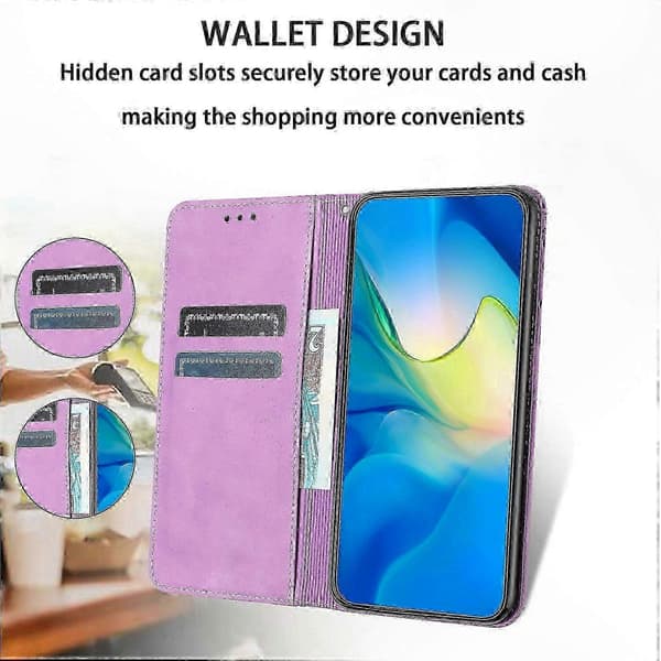 Lædertelefoncover med elefantdesign og rem til A54 5G Style B