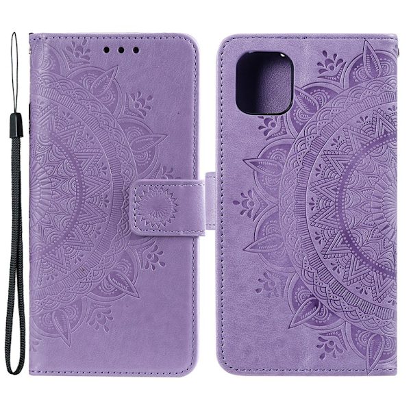 iPhone 13 - Painettu Mandala Nahkakotelo - Violetti 70