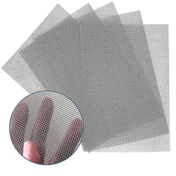 5-pak 304 rustfrit stål vævet trådnet, luftventilationsnet 11,8\"x8,2\" (300x 210mm), 1mm hul, 20 mesh skærmnet