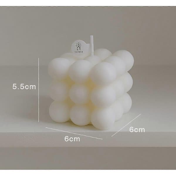Doftljus i bubbelkubform - Vit - 4-pack