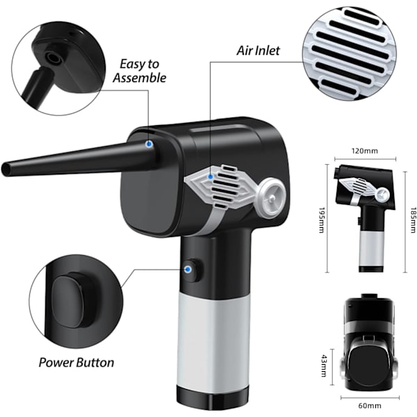 [RM] Compressed Air Duster, Qinkada Electric Air Duster Keyboard Cleaning