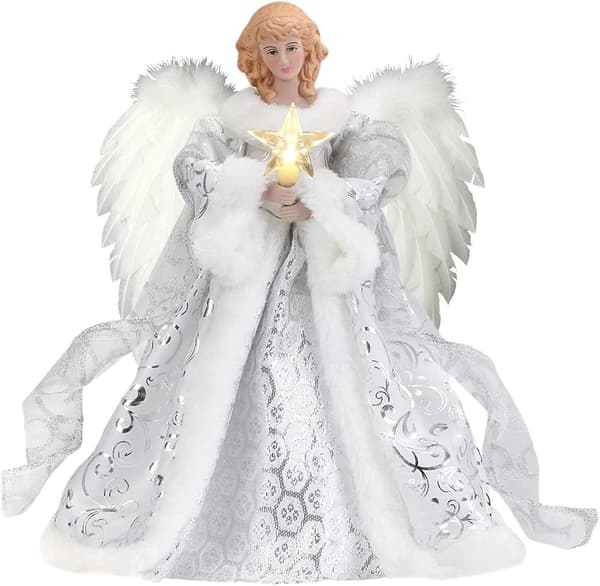 Julestjerneengel - Vakker hvit engledekorasjon for festlige juledekorasjoner