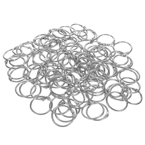 Kontorbokringer i metall Bokbindningsringer for DIY og papirbinding 100 stk Sølv Silver 3.00X3.00X0.20CM