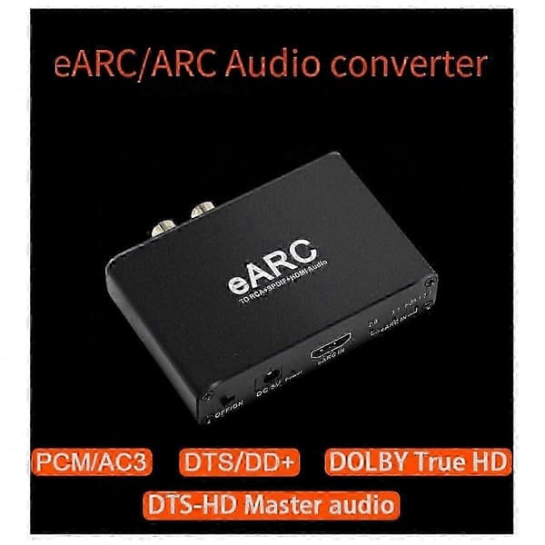 HDMI-kompatibel lydudtrækkeradapter med EARC ARC-understøttelse til RCA-konvertering op til 192Khz
