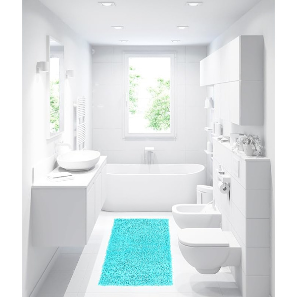 Turquoise Bath Mat, Non-Slip Bath Mat (50 x 80 cm)[RM]
